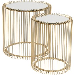 Tables d'appoint Wire laiton set de 2 Kare Design