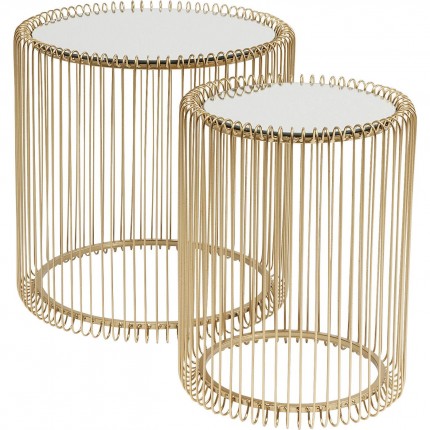 Tables d'appoint Wire laiton set de 2 Kare Design