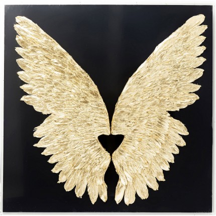 Decoratief frame Wings Gold Black 120x120cm Kare Design