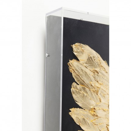 Wall Decoration Wings Gold Black 120x120cm Kare Design