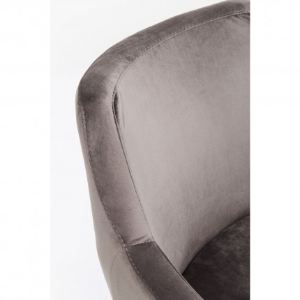 Chair with armrests Black Mode Velvet Grey Kare Design