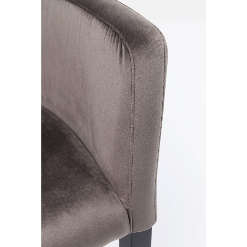 Chaise avec accoudoirs Mode velours grise Kare Design