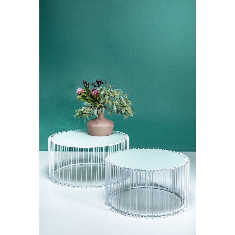 Tables basses Wire blanche 2/set Kare Design
