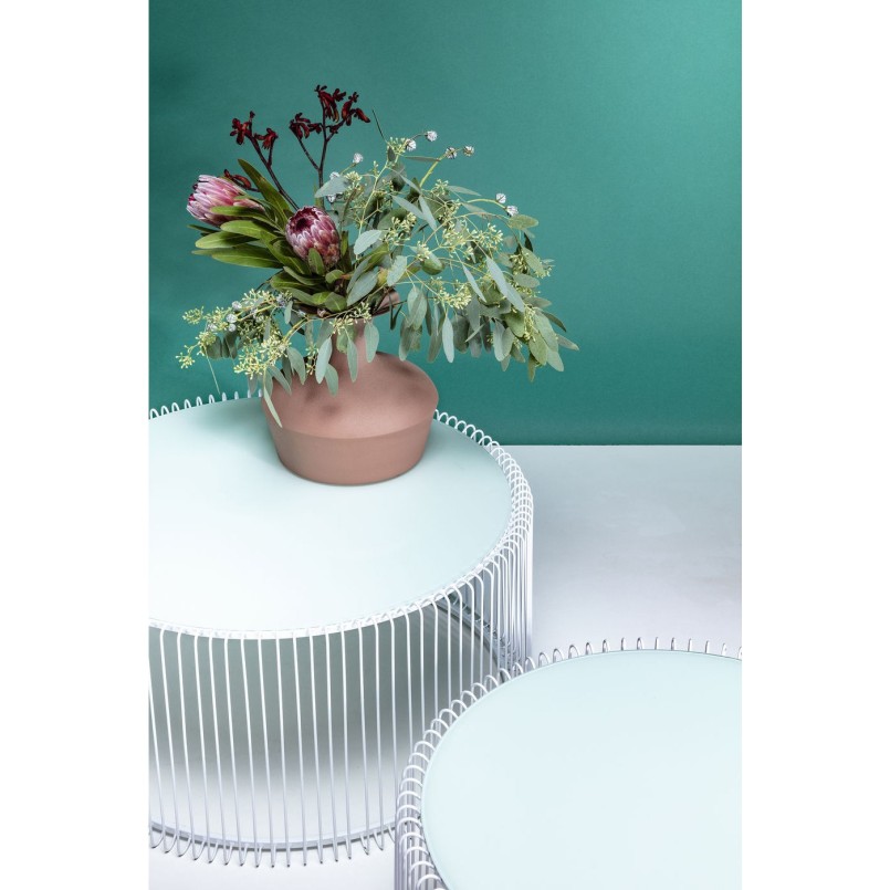 Tables basses Wire blanche 2/set Kare Design