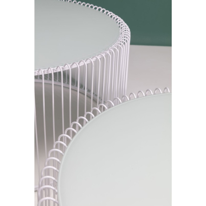 Tables basses Wire blanche 2/set Kare Design