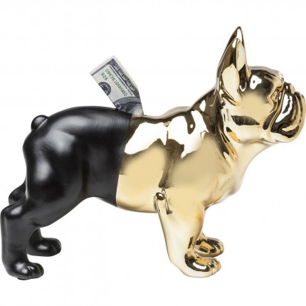 Spaarpot Bulldog Gouden-Zwart Kare Design