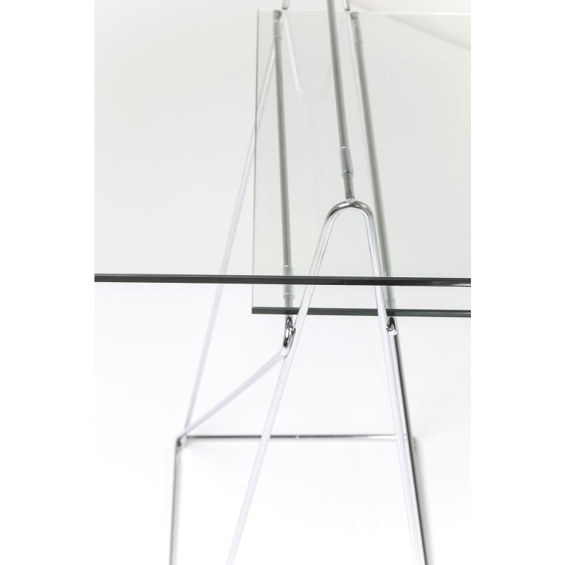 Bureau en verre Polar 135x65cm chromé Kare Design