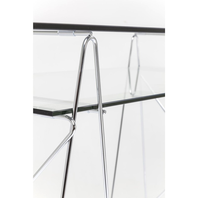 Bureau en verre Polar 135x65cm chromé Kare Design