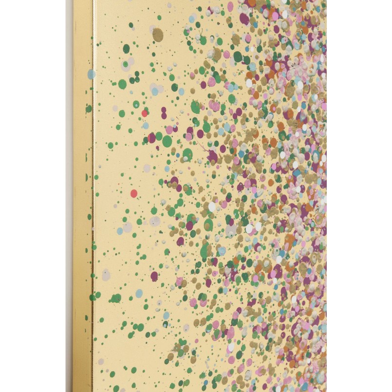 Tableau Touched fleurs pirogue doré et rose 120x160cm Kare Design