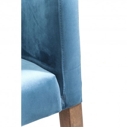 Stoel met armleuningen Mode blauw fluweel Kare Design