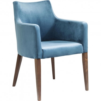 Chair with armrests Mode Velvet Blue Kare Design