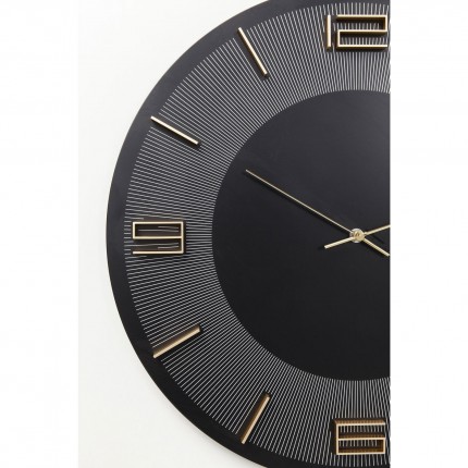 Wall Clock Leonardo Black/Gold Kare Design