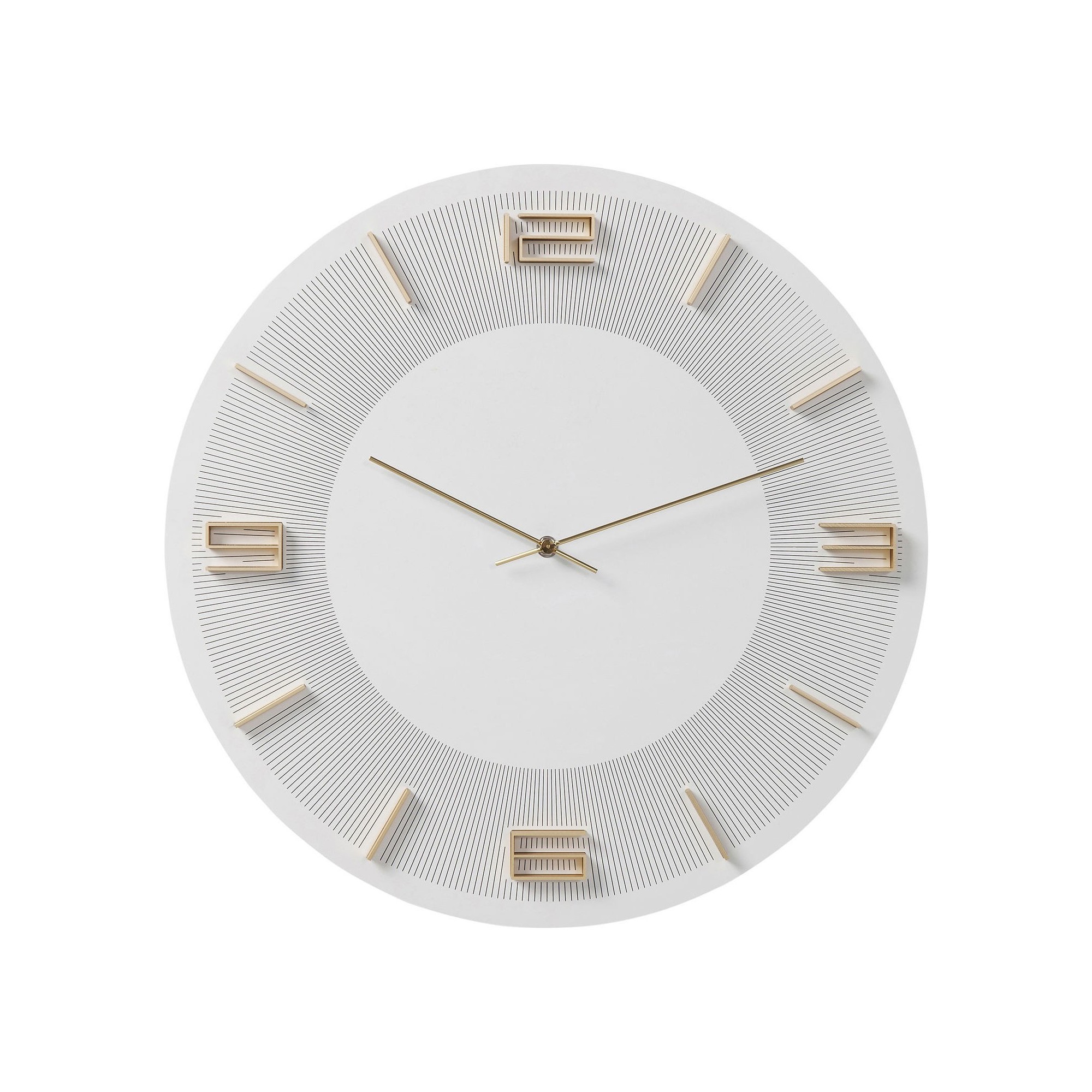 Wall Clock Leonardo White/Gold Kare Design