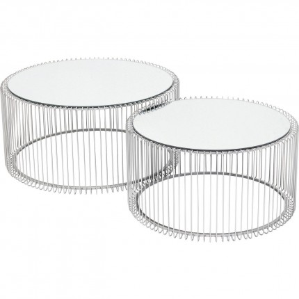 Coffee Table Wire Silver (2/Set) Kare Design