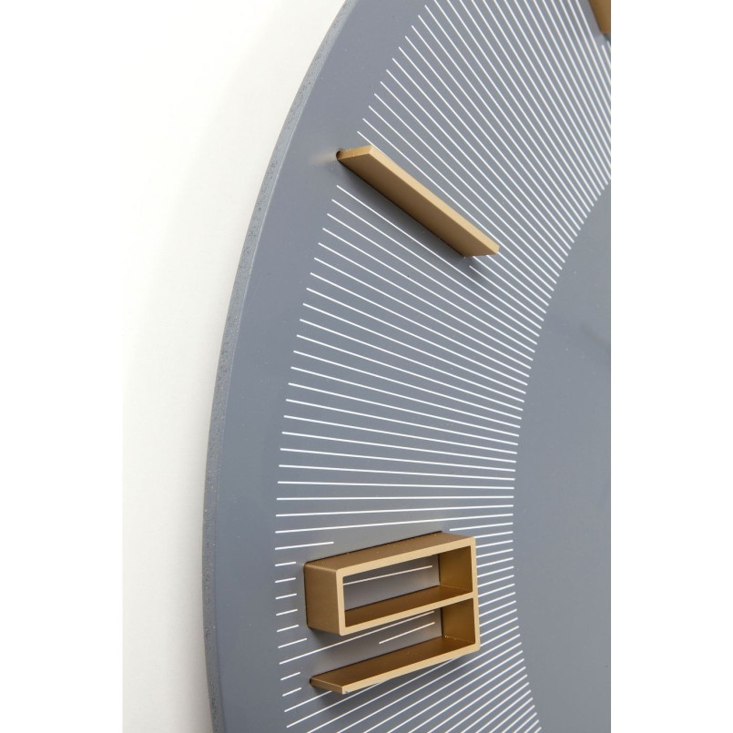Horloge murale Leonardo grise et dorée Kare Design