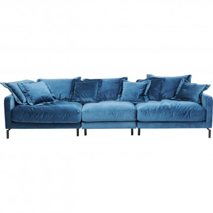 Sofa Lullaby blauw fluweel 3-Zits Kare Design