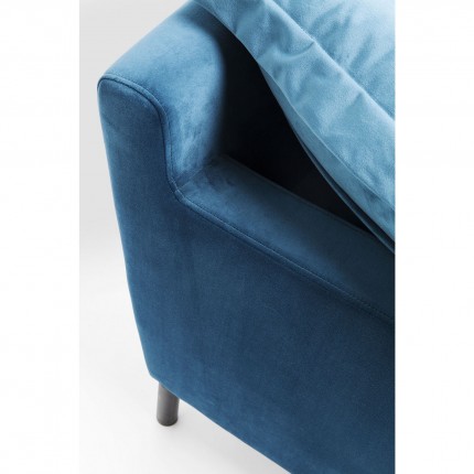 Sofa Lullaby blauw fluweel 3-Zits Kare Design