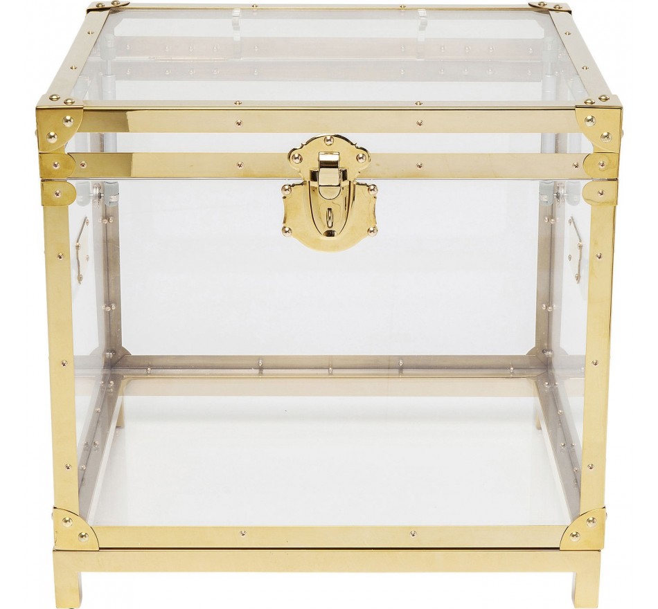 Side table with gold trunk Trunk Storage Gala Kare Design