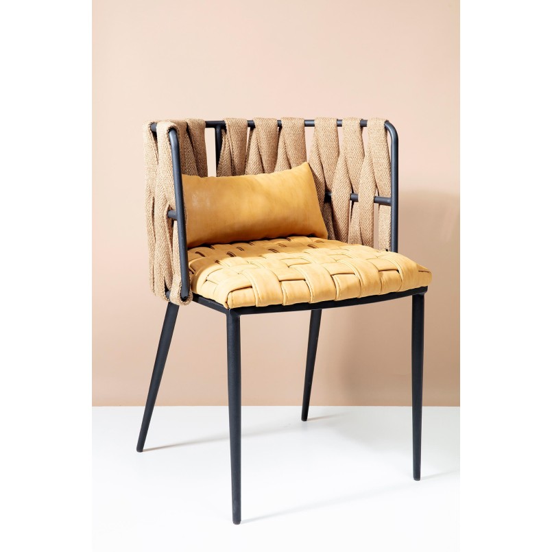 Chaise Cheerio jaune avec coussin Kare Design