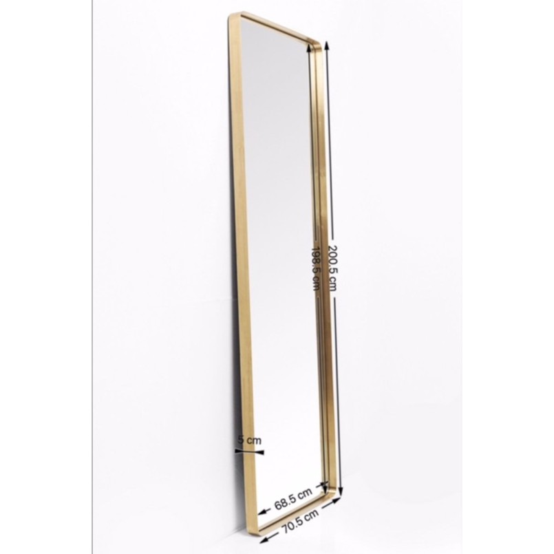 Miroir Curve rectangulaire laiton 200x70cm Kare Design