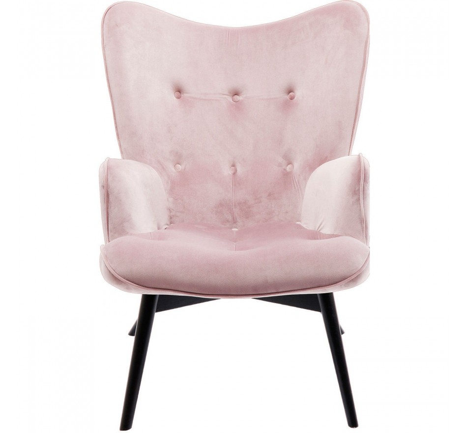 Retro fauteuil in roze fluweel - Vicky Kare Design