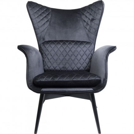 Armchair Tudor velvet black Kare Design