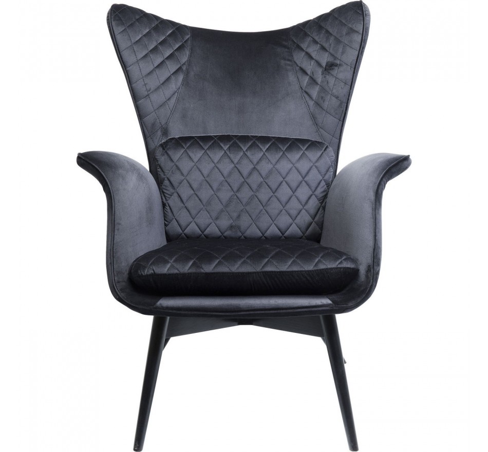Armchair Tudor velvet black Kare Design