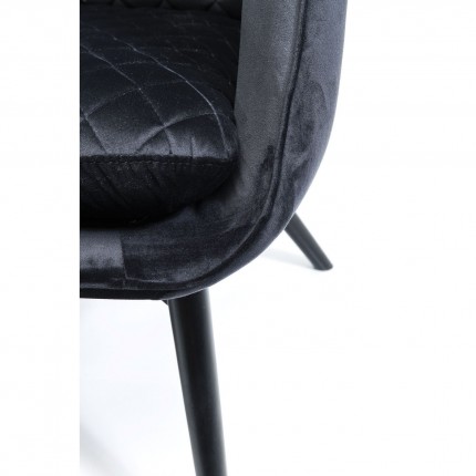 Armchair Tudor velvet black Kare Design