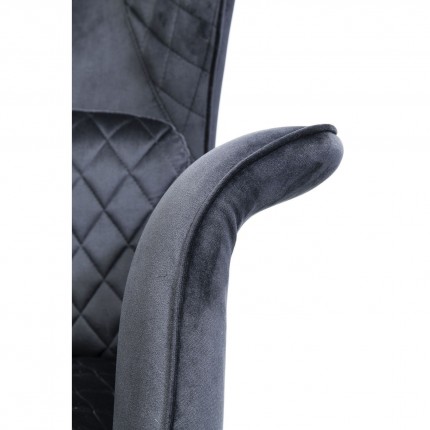 Armchair Tudor velvet black Kare Design