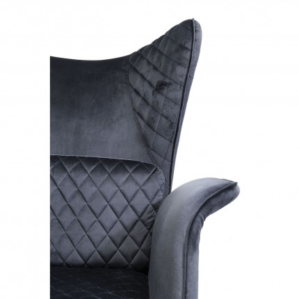 Armchair Tudor Velvet Black Kare Design
