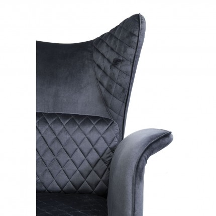 Armchair Tudor velvet black Kare Design
