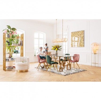 Schilderij goud bloemen 120x120cm Kare Design