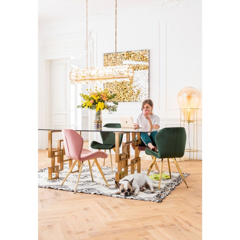 Chaise Viva velours rose Kare Design