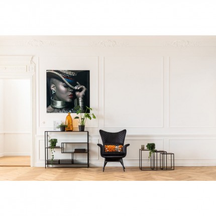 Armchair Tudor velvet black Kare Design