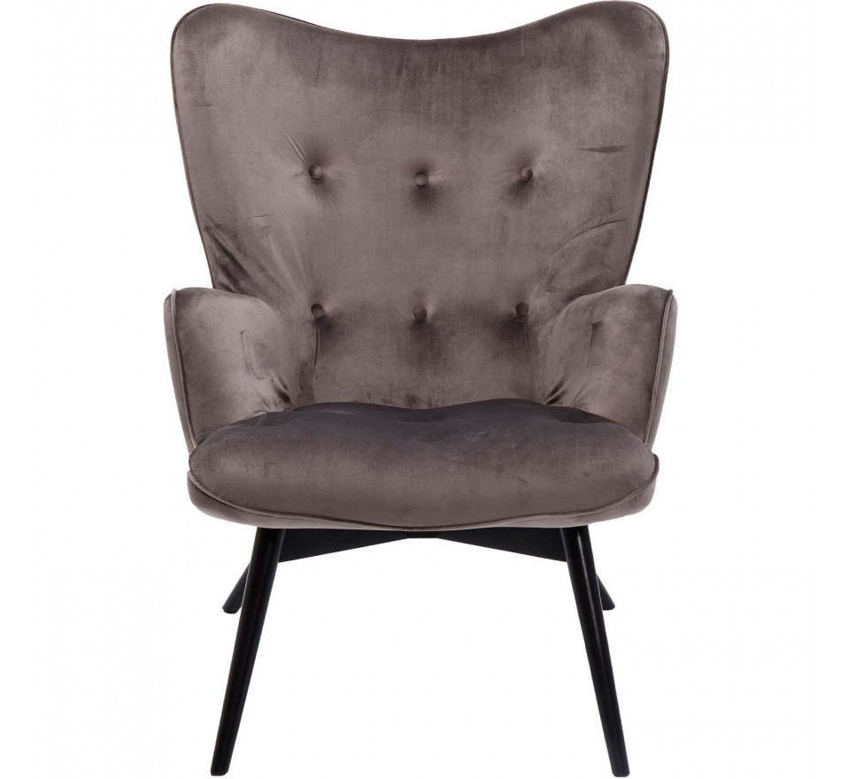 Fauteuil Vicky fluweel grijs Kare Design