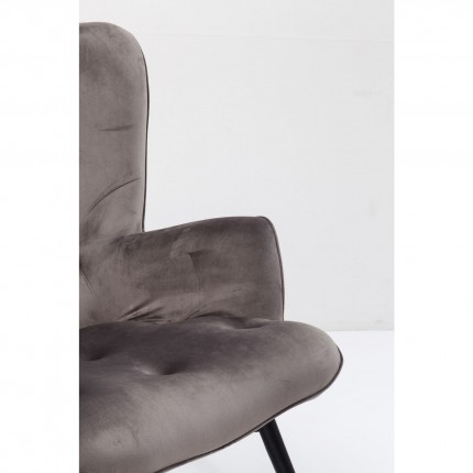 Fauteuil Vicky fluweel grijs Kare Design