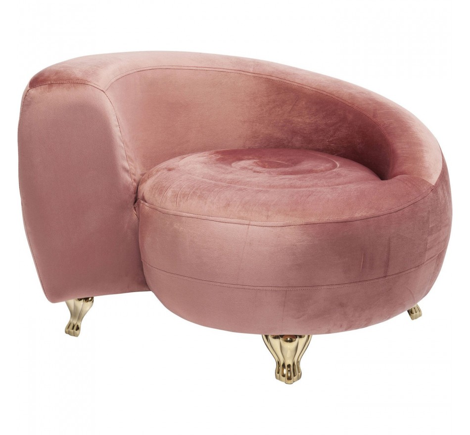 incompleet uitsterven Regelen Roze fluwelen retro fauteuil - Zware slang - Kare Ontwerp