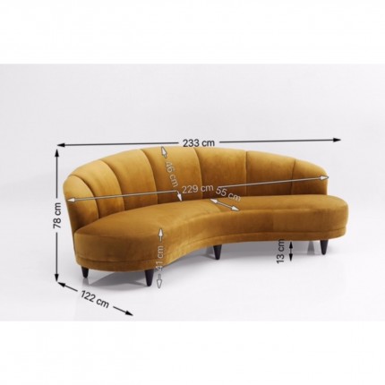 Sofa Dschinn 3 Seater 237cm ochre Kare Design