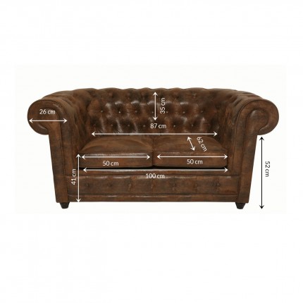 Sofa 2-zitsbank Oxford Vintage Kare Design