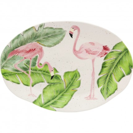 Bord Flamingo Holidays Oval 40cm Kare Design