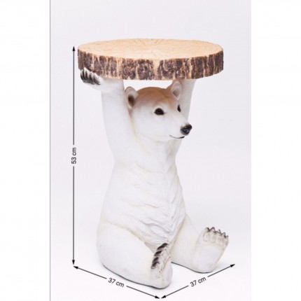 Bijzettafel Animal Polar Bear Ø37cm Kare Design