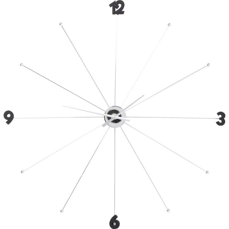 Horloge Umbrella Chrome et Noir Kare Design