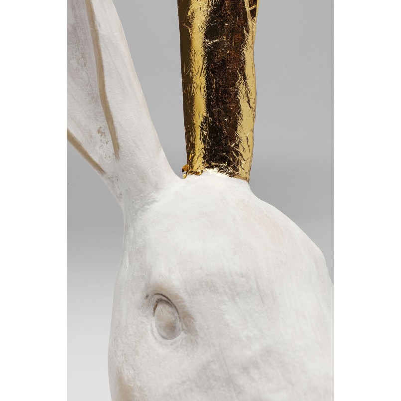 Déco tête de lapin blanc et doré 30cm Kare Designgn