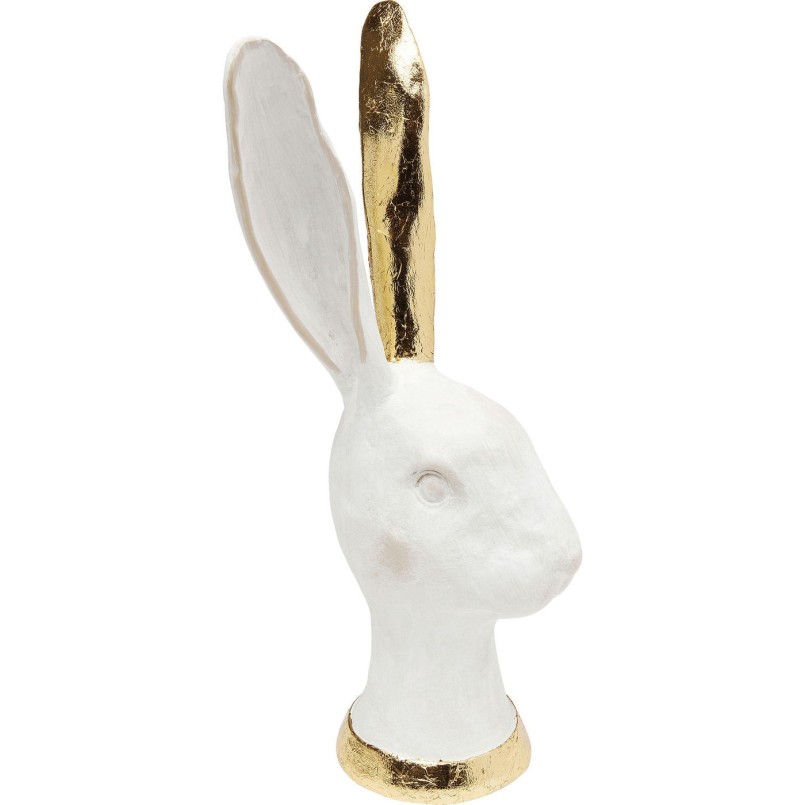 Déco tête de lapin blanc et doré 30cm Kare Designgn
