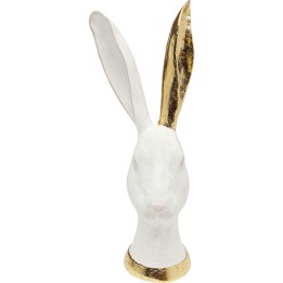 Déco tête de lapin blanc et doré 30cm Kare Designgn