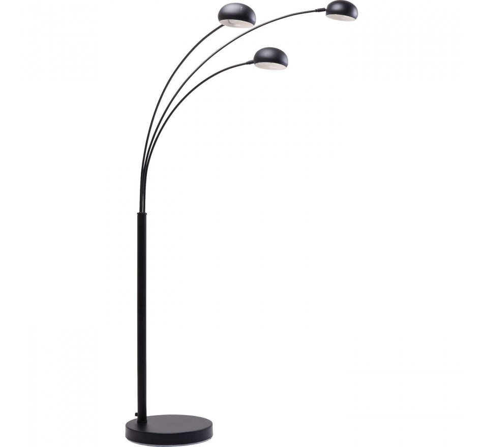 Contemporary Matt Black Floor Lamp Three Fingers Kare Design