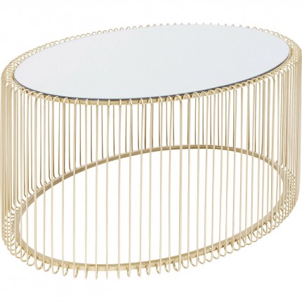 Coffee Table Wire Uno Brass 60x90cm Kare Design