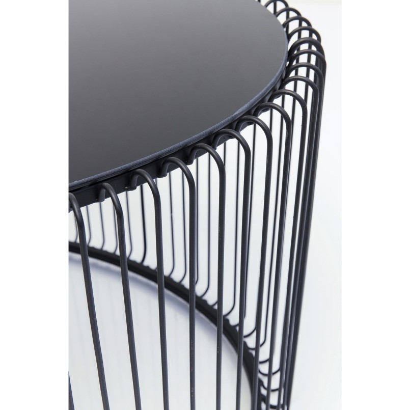 Table basse ovale Wire noire 60x90cm Kare Design