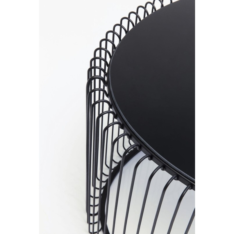 Table basse ovale Wire noire 60x90cm Kare Design