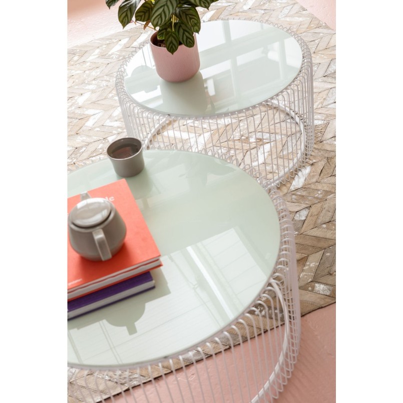 Tables basses Wire blanche 2/set Kare Design